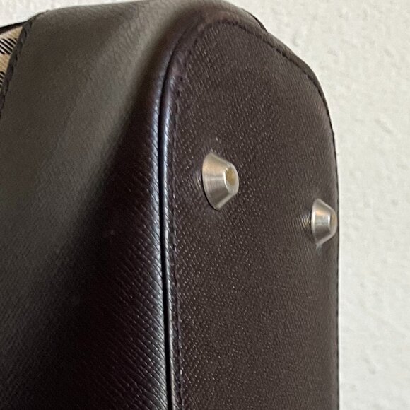 Burberry House Check and Brown Leather Shoulder Bag - Picture 10 of 16